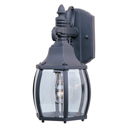 Maxim One Light Black Clear Glass Wall Lantern 1031BK